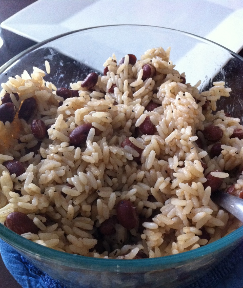 rice and peas - Our Potluck Family