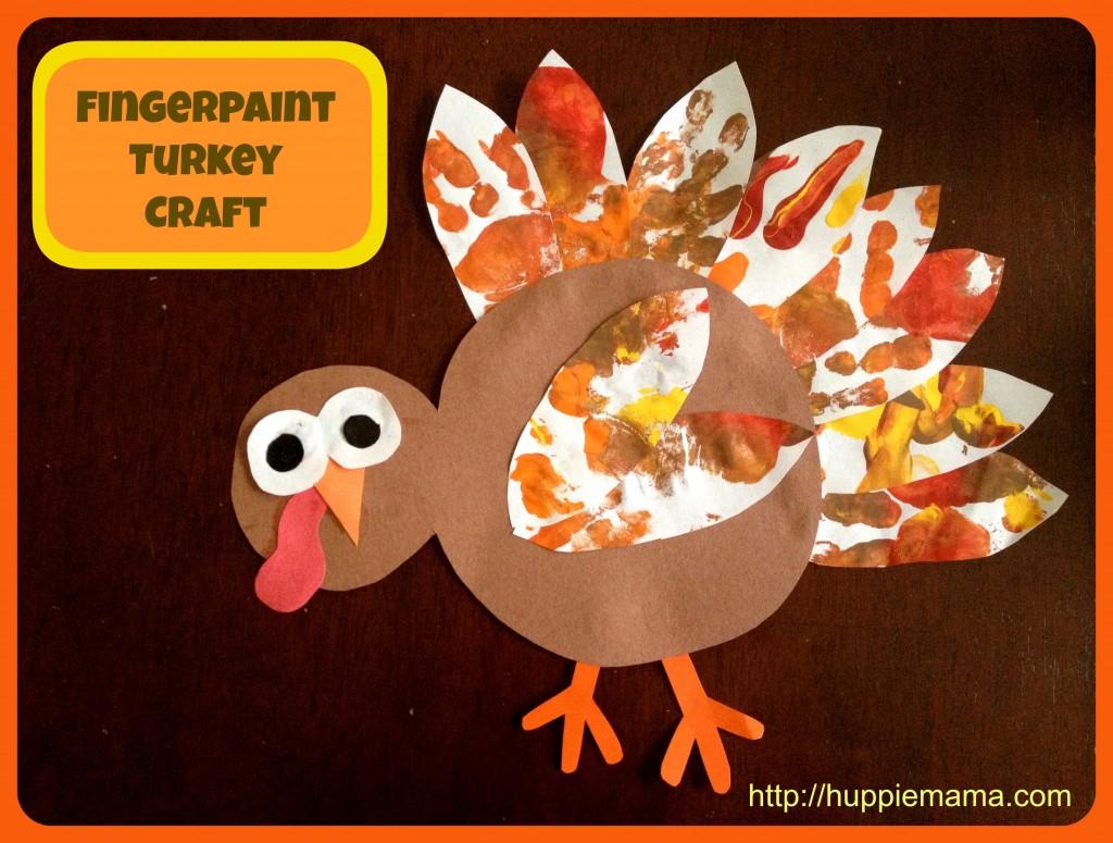 Thanksgiving Fingerpaint Turkey Craft - Our Potluck Family