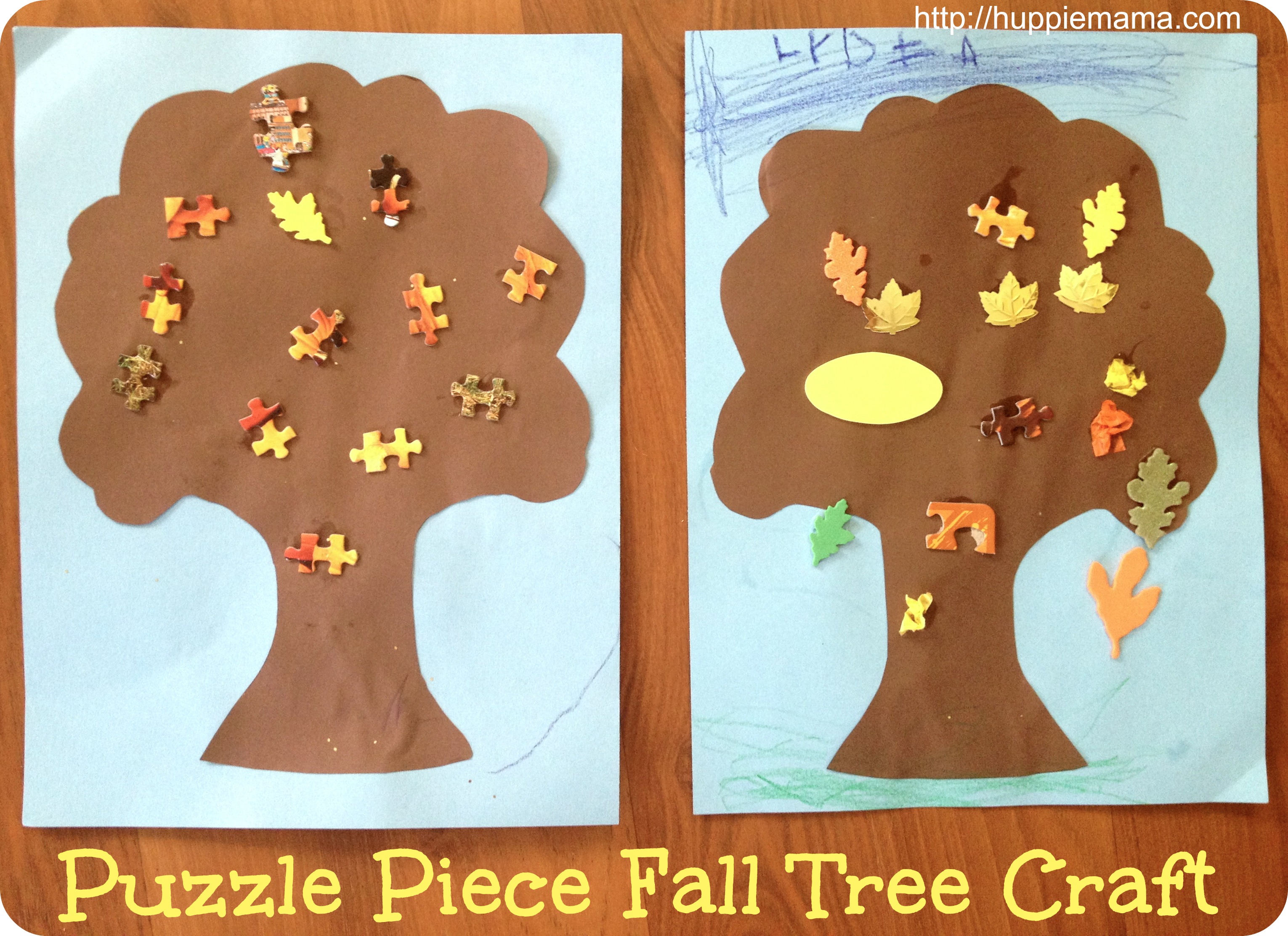 Puzzle Piece Fall Tree Craft - Our Potluck Family