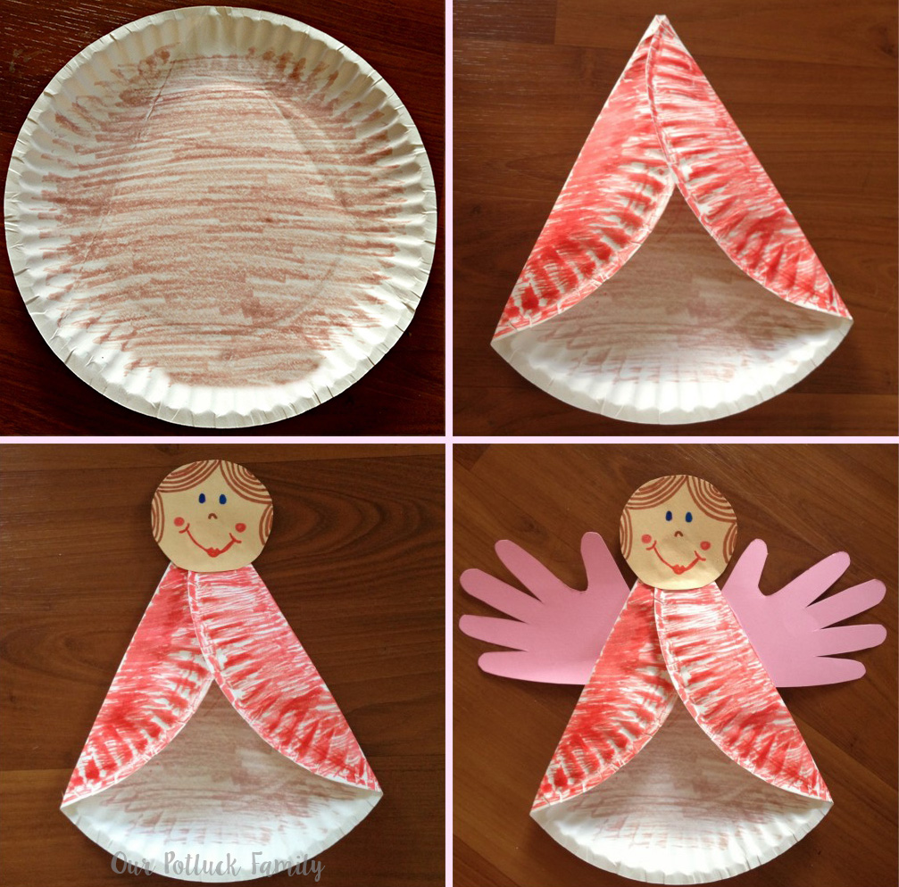 Christmas Kids Craft: Paper Plate Angel - Our Potluck Family