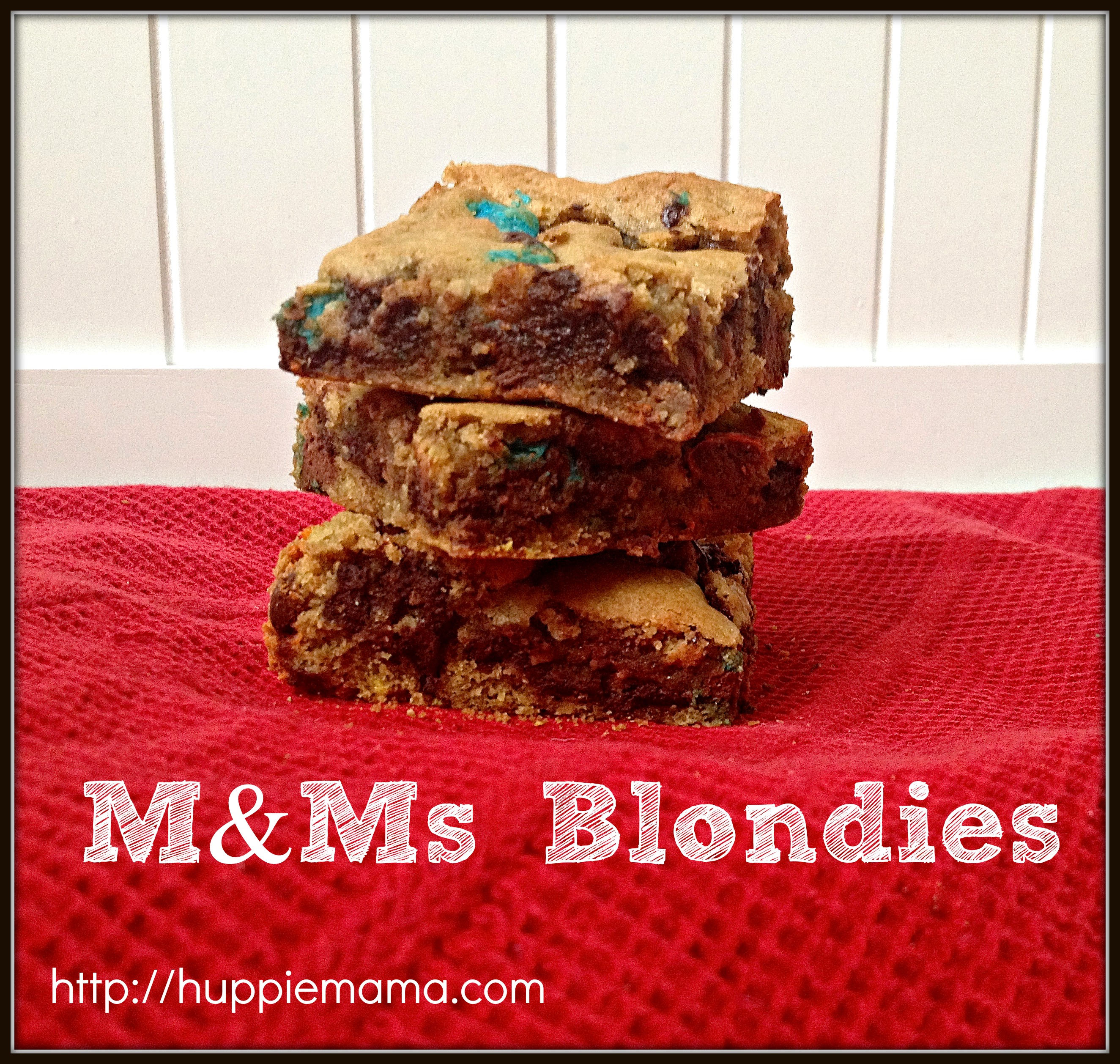 M&Ms Blondies Recipe - Our Potluck Family