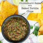 Chimichurri Salsa with Baked Tortilla Chips