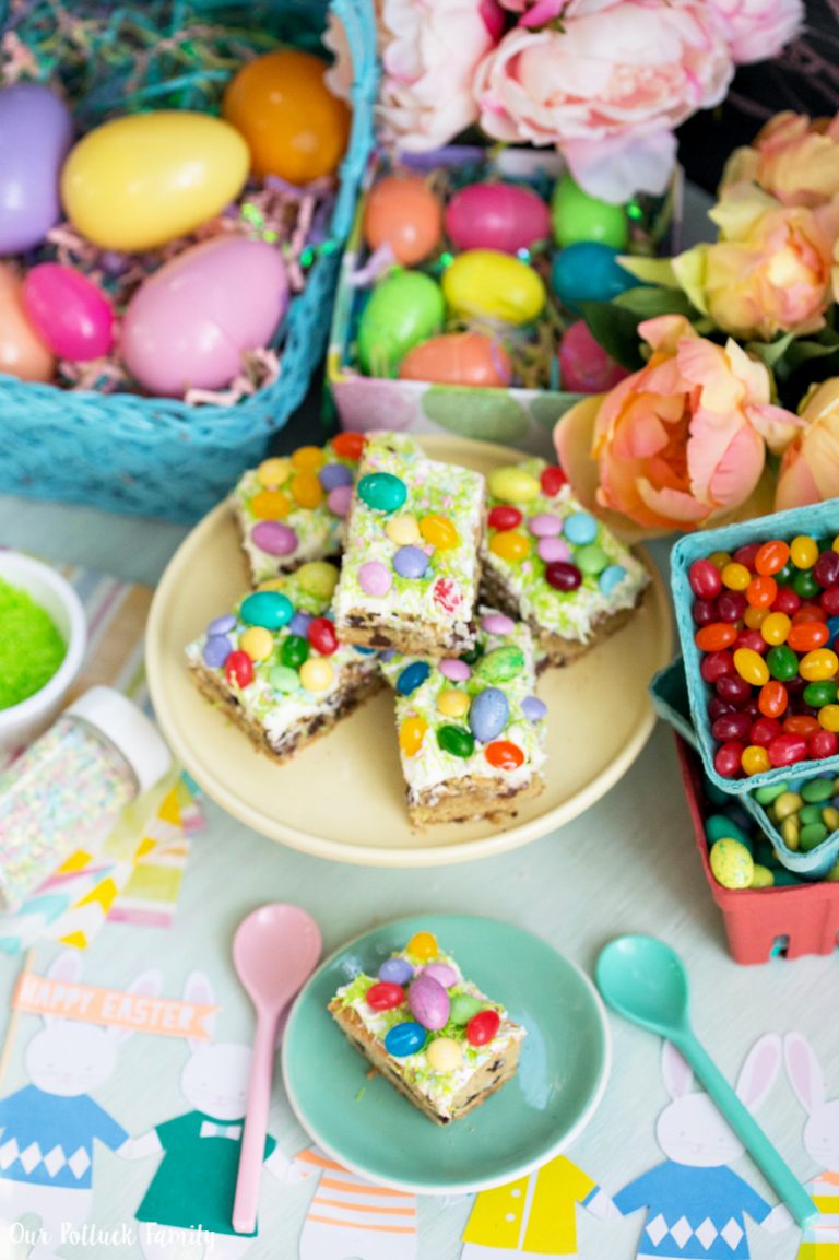 Springtime Candy Blondies - Our Potluck Family