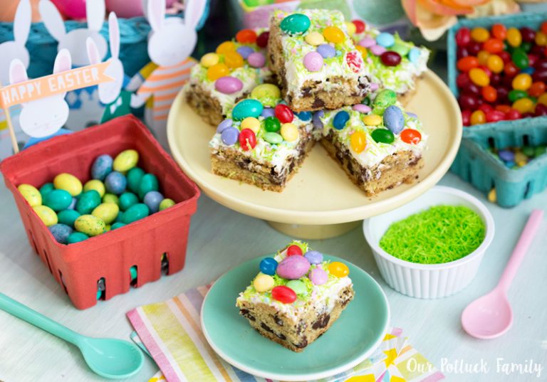 Springtime Candy Blondies - Our Potluck Family