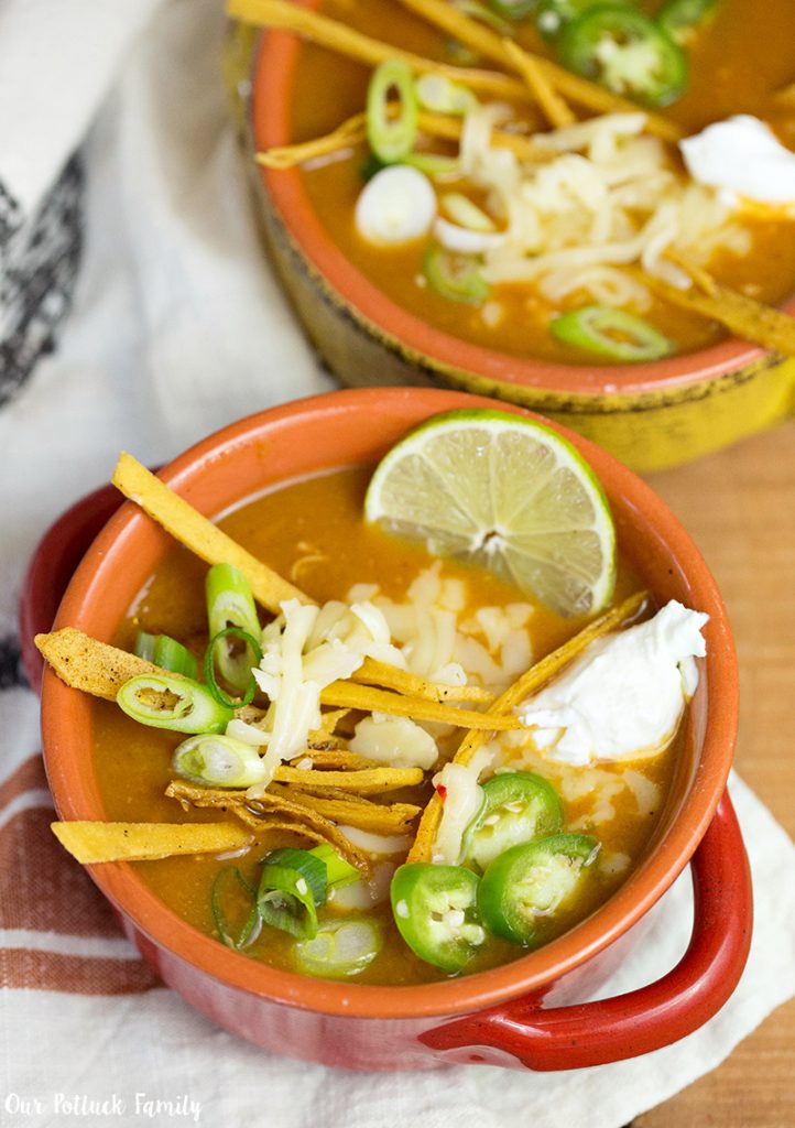 Easy 20-Minute Chicken Tortilla Soup - Our Potluck Family