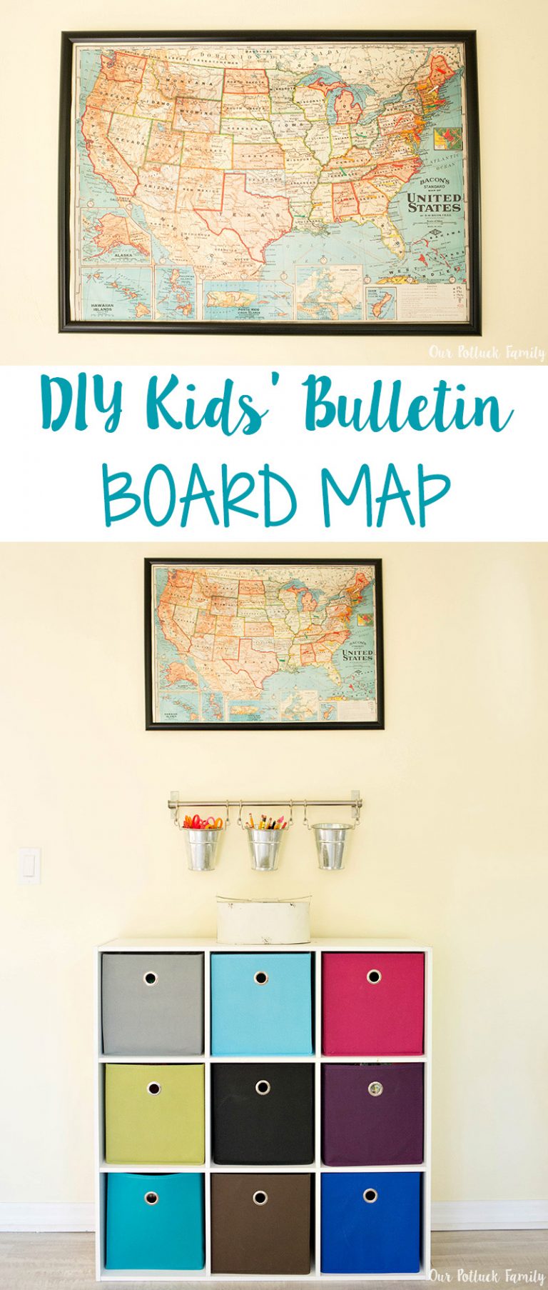 DIY Kids' Bulletin Board Map - Our Potluck Family