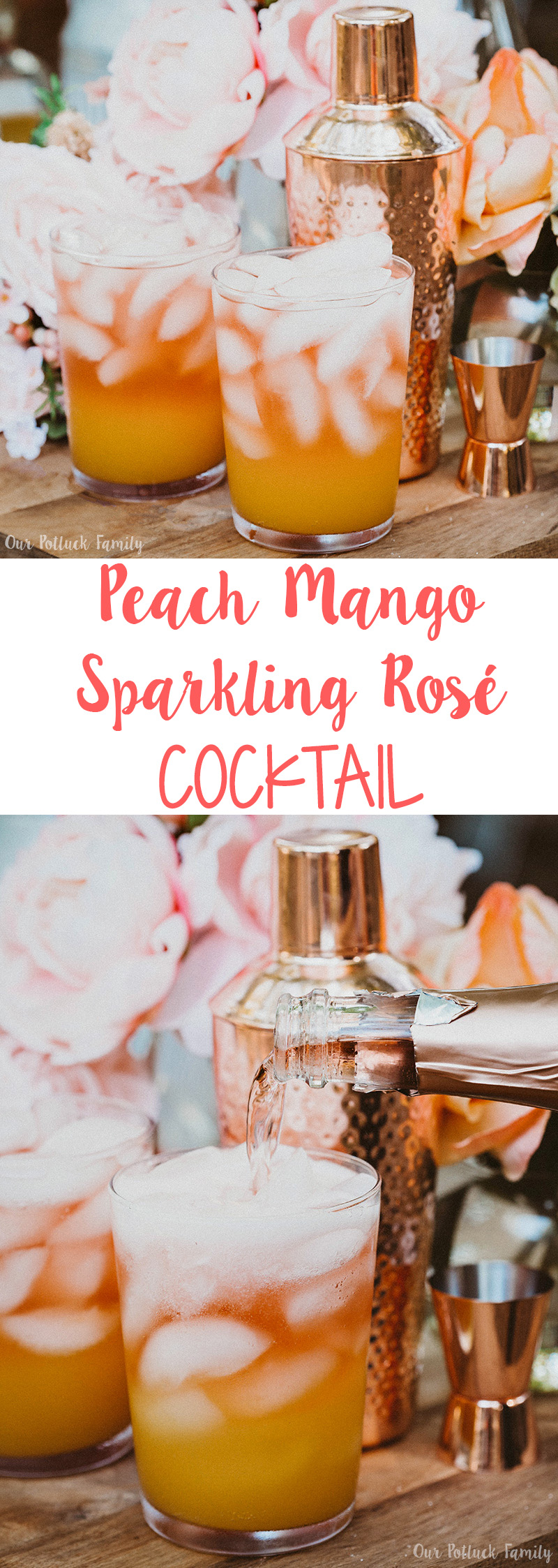 Peach Mango Sparkling Rosé Cocktail