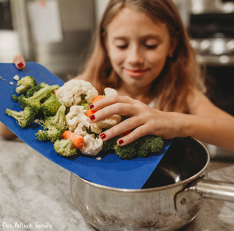 Get kids cooking vegetables