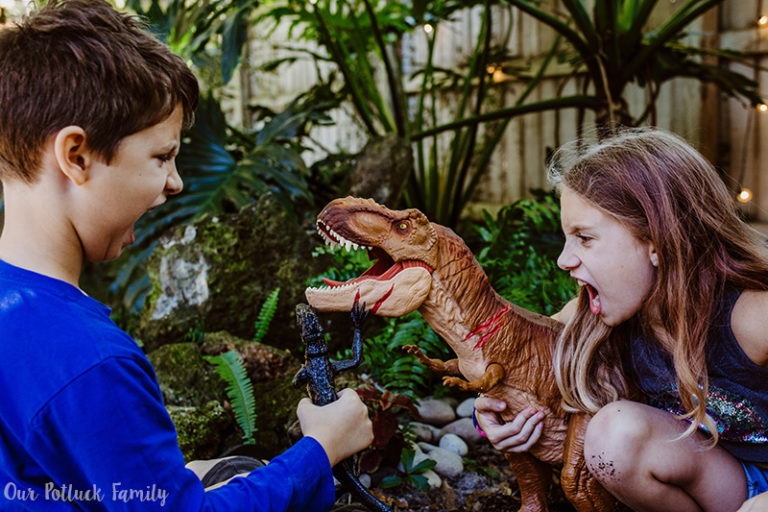 Outdoor Dinosaur Play Ideas - Our Potluck Family