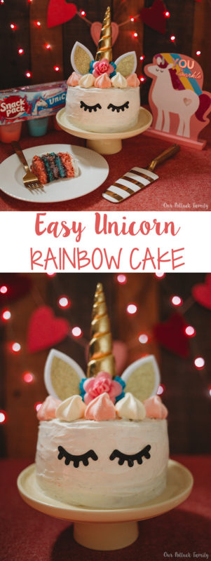 Easy Unicorn Rainbow Cake Tutorial - Our Potluck Family