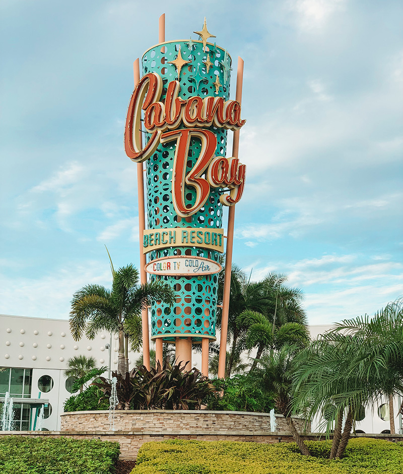 Universal Studios Cabana Bay Beach Resort sign