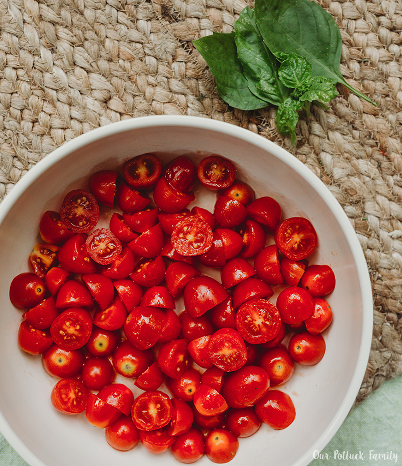 Cherry Tomato Crostini tomatoes