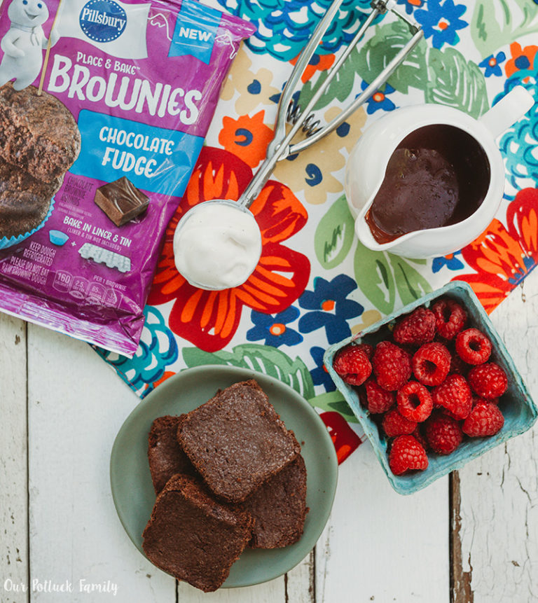 Chocolate Raspberry Brownie Sundae - Our Potluck Family