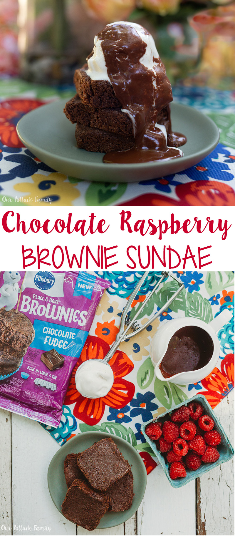 Chocolate Raspberry Brownie Sundae