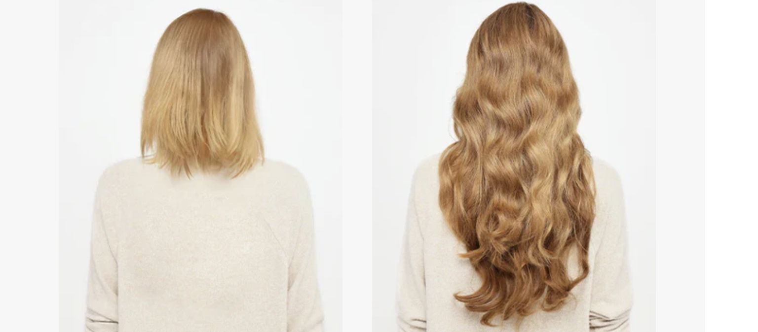 Thathair 18” Halo Extensions Wavy and Straight Bahama Beige 18 Inch Straight Halo Hair Extensions | Thathair main image 2